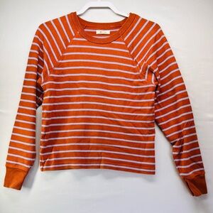 Madewell Rust and lavender Striped Knit Top